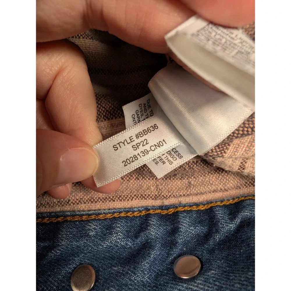 Wallace & Banes Denim Jean Jacket Mens Medium Blanket Lined‎ Corduroy Collar